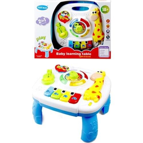 Infants Musical Instrument Learning Table Baby Toys Animals Piano Early Educational Study Activity Center Music Game