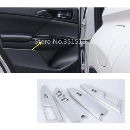 For Mitsubishi Eclipse Cross 2017 2018 2019 2020 Car Door Window Glass Panel Armrest Lift Switch Button Trim Frame 4pcs