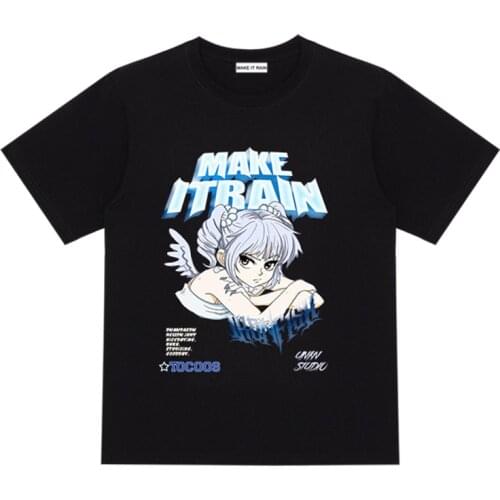 Anime Kawaii Graphic Print T-shirt Women clothes Harajuku Aesthetic Streetwear goth Korea Hip Hop Fashion Top Female T Shirt tee