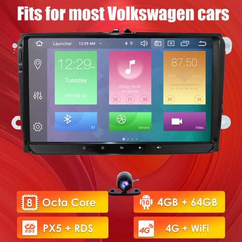 HIZPO 9" Android 10 Octa Core Car Player Radio GPS No DVD for vw Volkswagen Golf Plus Passat CC Touran Tiguan Sharan Skoda Seat