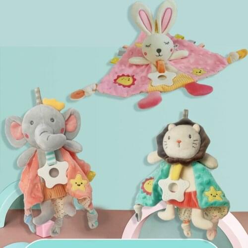 Cotton Baby Saliva Towel Baby Infant Animal Soothe Appease Towel Snuggle Newborn Security Blanket Animal Appease Doll Scarf