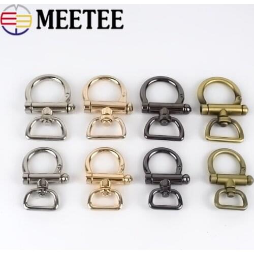 Meetee 2/4pcs ID20/26mm Bags Shoulder Strap Buckle for Webbing Clamp Hang Hook DIY Keychain Dog Clasp Leather Hardware Accessory