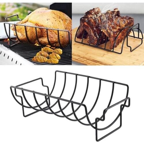 Non-Stick Metal Wire Stand BBQ Grill Steak Holder Roasting Rib Rack Kitchen Utensils Travel Camping Barbecue Tool Accessories