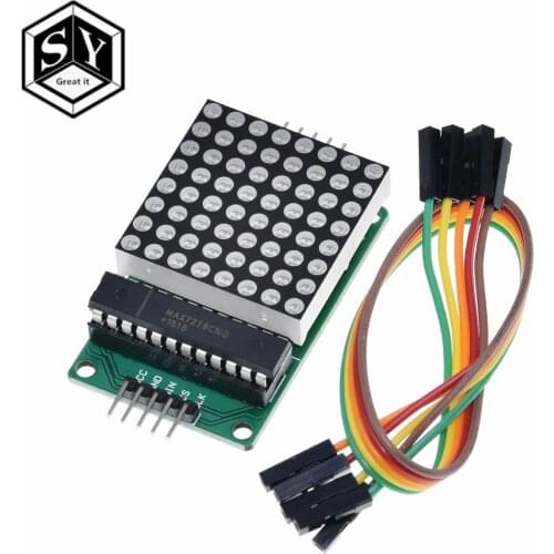 8x8 8*8 MAX7219 Dot Led Matrix Module MCU LED Display Control Module For Arduino 5V Interface Module Output Input Common Cathode