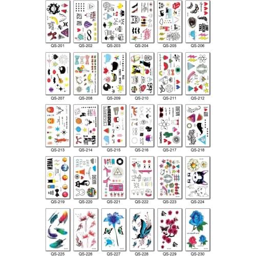 Cartoon Faux Flower Stickers Waterproof Temporary Tattoos Sticker Kids Children Men Women DIY Body Art Fake Tatoo Hands Arm