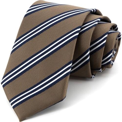 NEW 7 CM Striped Ties for Men High Quality Male Fashion Formal Work Cravat Business Dresses Necktie With Gift Box