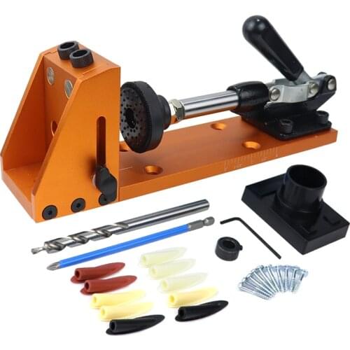 Woodworking Inclined Hole Doweling Jig Pocket Hole Jig Kit With 9.5mm Drill Bit Guide For Hole Puncher Furniture Carpentry Tools