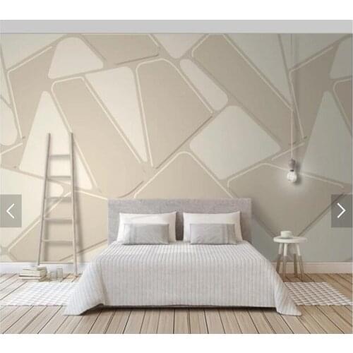 Custom 3D papel de parede, simple beige color block mosaic mural for cafe bar living room wall decoration wallpaper