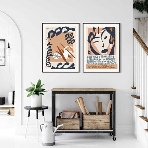 Henri Matisse Gallery Wall Art Set of 2 Exhibition Poster Papiers Découpes Matisse Poster Neutral Matisse Wall Art Matisse Museu