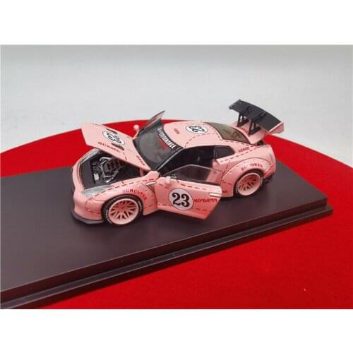 OldTime Model 1:64 Nissan SkylineGT-R R35 LB1.0 Pink pig Full open Resin Model Car