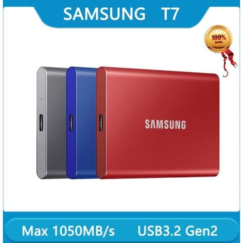 Original samsung T7 Portable SSD 1TB 2TB 500GB Type-C USB 3.2 Gen2 SSD NVME External Solid State Drives compatible for laptop