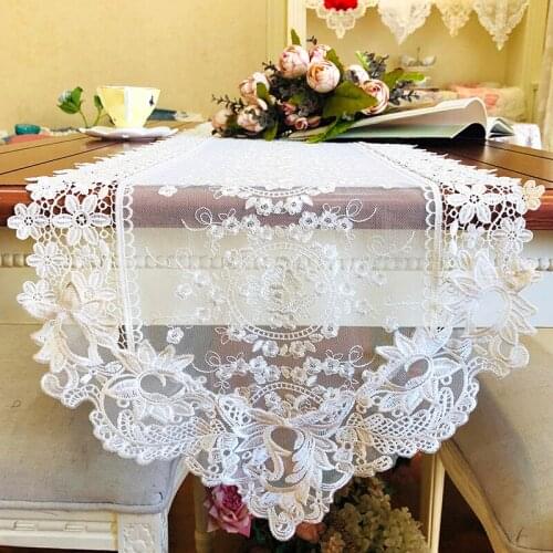 European style simple table flag lace cloth table cloth tea table flag American gold champagne TV cabinet long decorative towel