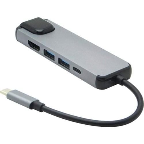 Dropshipping 5 in 1 Type C to 4K HDMI USB 3.0 Charging Hub Adapter Converter for MacBook-Pro Plug and Play Multifunctional