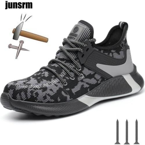 Work shoes lightweight mens anti-smashing anti-piercing European standard steel toe safety shoes breathable and deodorant