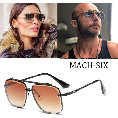 Luxury brand design Fashion Classic Mach Six Style Gradient lens Sunglasses Men Vintage Brand Design Sun Glasses Oculos 95527