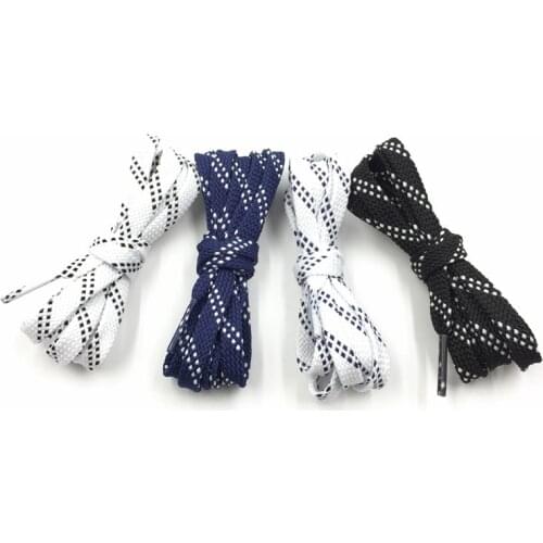 Coolstring Japanese Style Fashion Shoelaces 0.8 cm Flat Striped Polyester Shoe Lace Classical Leisure Fabric Boot Lace