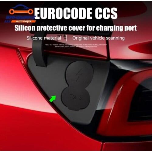 2pcs Silicone Charging Port Waterproof Dustproof Protective Cover for Tesla Model 3 2017-2020 Model European Standard