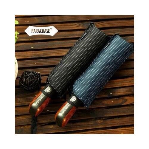 Genuine brand automatic folding umbrella men rain quality windproof uv large paraguas male stripe parapluie 2 colors recommend
