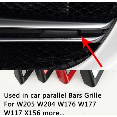 Parallel Bars Style Front Grille for AMG mini Logo A C Class W176 W204 W205 W177 W117 CLA45 GLA45 A45 C43 for AMG car models