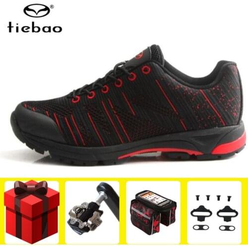Tiebao Leisure Men Cycling Shoes add pedal set sapatilha ciclismo mtb Equipment Road Racing PVC Soles Mountain Bike Triatlon