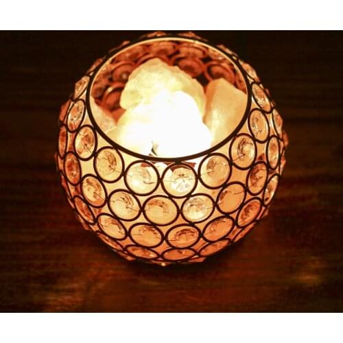 Tomshine Himalayan Salt Desk Light Lamp Dimmable Dial Control E14 Bulb Base Socket Holder for Pub Club Bedroom