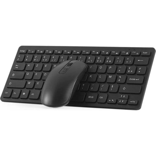 Wireless French Keyboard Mouse Ultra Slim Multimedia Keyboard Mouse Combo Low Noise For Laptop Desktop Smart TV