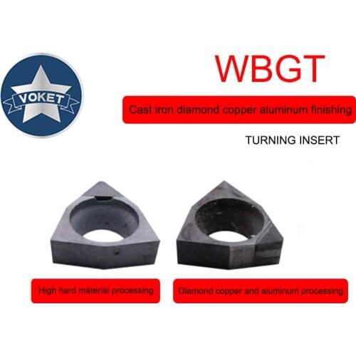 VOKET Diamond blade WBGT WNMG 060102 060104 080408 080404 PCD aluminum alloy processing blade CBN quenched material processing