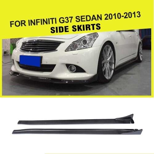 Carbon Fiber / FRP Car Side Skirt Skirts Extension Lip for Infiniti G37 G37S 4 Door Base Sedan Sport 2009 - 2013 Non Journey