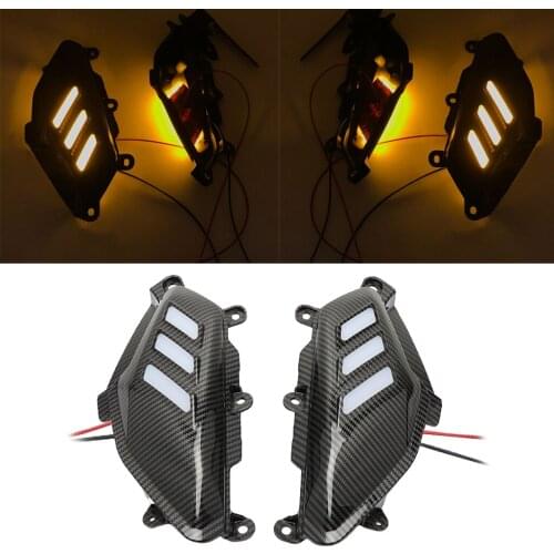 Motorcycle Rear Side Guard Protective Cover w/ LED Trim For Yamaha Nmax 155