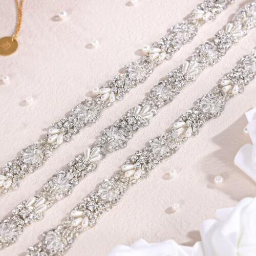 1Pc New Bridal Belt Rhinestone Ribbon Wedding Belts Bridal Dress Sashes Accessories Skinny Sashes for Bride Bridesmaids