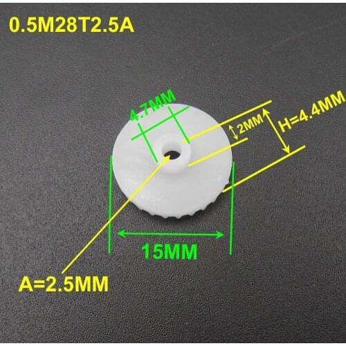 1000PCS 0.5M 28T Plastic Crown Gear 0.5 Modulus 28 Teeth Aperture 2.5mm 2.45mm Reduction Gears DIY Model T=28 15MM 4.4MM *FD914
