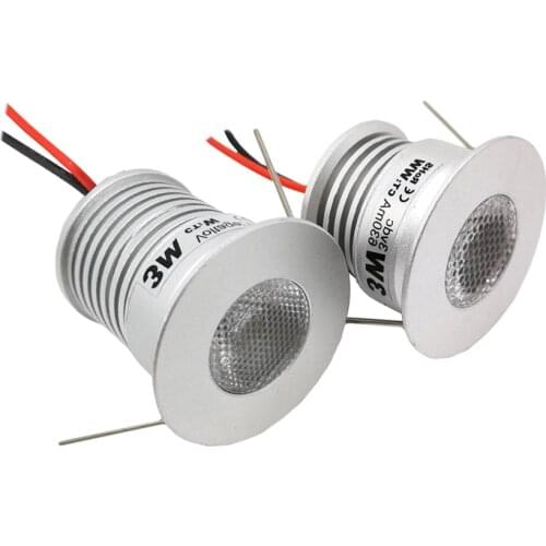 12-24V/3V LED Spotlight Cabinet Spot Light 3W Recessed Cupboard Showcase Downlight 30mm Cutout Ceiling Spotlight Bedroom Light