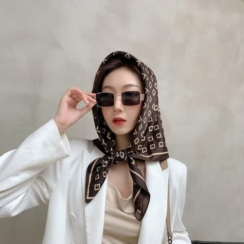 2021 new spring women scarf quality shawl silk fashion scarf headscarf beach sunscreen bag headscarf scarf 90cm*90cm