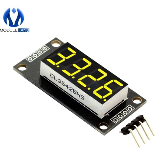 0.36" 0.36 Inch Yellow TM1637 7 Segments Digital Display Tube 4-Digit LED Module Board For Arduino Diy Electronic