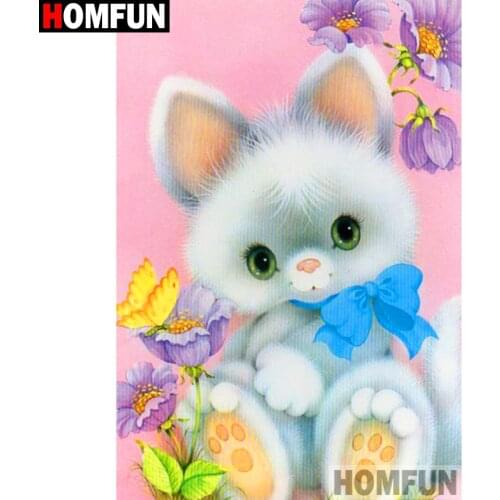 HOMFUN Full Square/Round Drill 5D DIY Diamond Painting "Cartoon cat" 3D Diamond Embroidery Cross Stitch Home Decor A19198