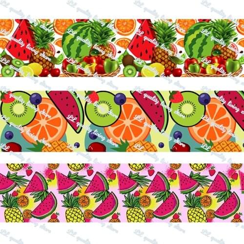 Watermelon fruits printed grosgrain ribbon 50 yards Tape Clothing Bakery hairbow gift wrapping hairbow headwear DIY decoratio