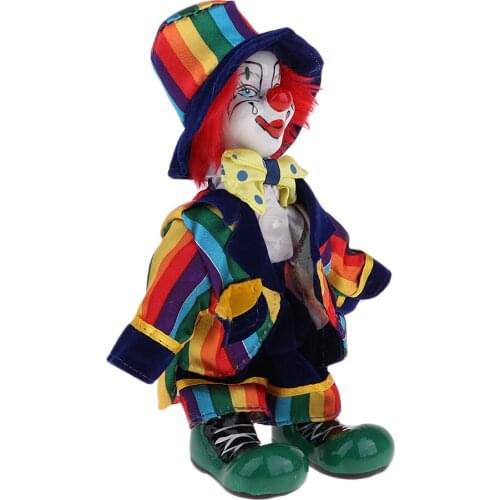 7 inch Interesting Harlequin Clown Doll With Porcelain Head Hands And Feet 7 inch for porcelain clown doll 18cm/ 7.09 inch