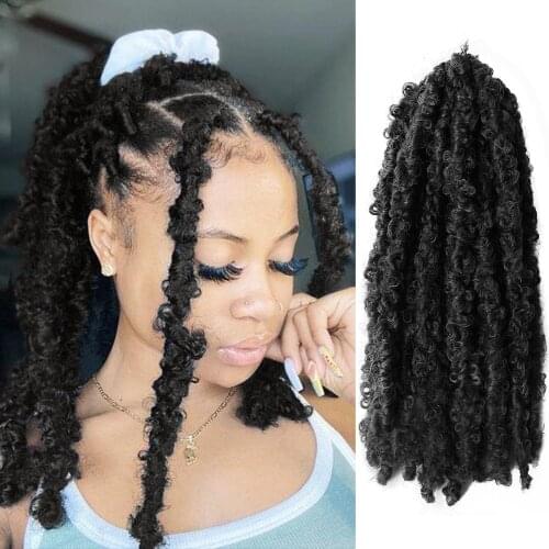 Butterfly Locs Crochet Hair Synthetic Short Distressed Faux Locs Crochet Braids Hair Goddess Pre Looped Bob Locs Pre-Twist Braid