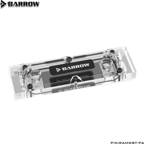 Barrow RAM Water Cooling Block use for 2pcs RAM 2 Channel Cooled Transparent Radiator with Metal Cover 1 block + 2 Cover RGB