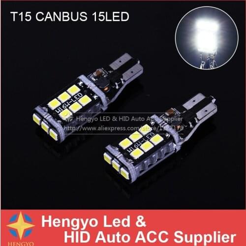 Free Shipment Car Styling New Canbus Car LED 7.5w T15 LED Reverse Light W16W 15SMD NO ERROR Backup Light rear Lamp Parking