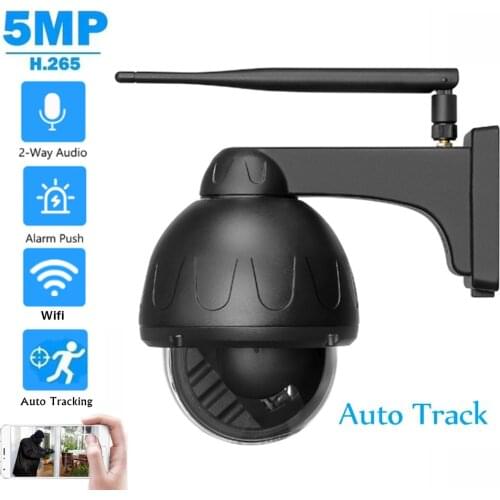 5MP Wifi Auto Tracking Wireless IP Camera 1080P H.265 Microphone Speaker Two Way Audio Security Surveillance CCTV Network Camera