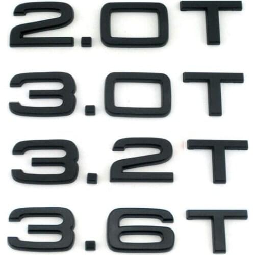 Gloss Black 1.8T 2.0T 2.3T 2.4T 2.8T 3.0T 3.2T 3.6T Emblems Badges Emblem for Audi A3 A4 A5 A6 A7 A8 A4L A6L A8L Q3 Q5 Q7 Q8 Q8L