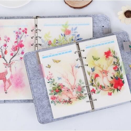 Loose Leaf Notebook Page Index Divider Binder A5/A6 6holes 5pcs/set Diary Book Category Page Filofax Planner Accessory