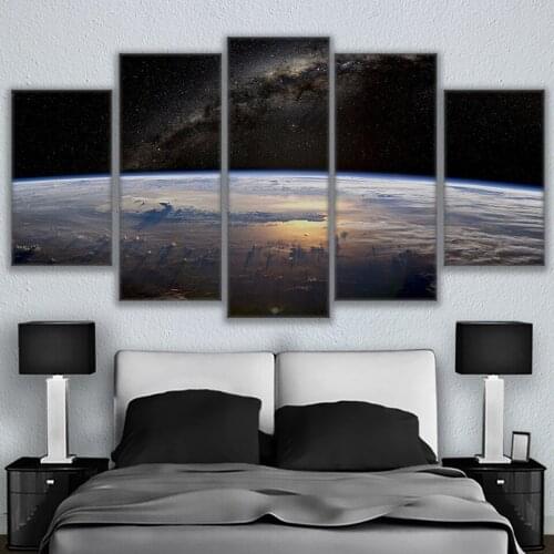 Home Decoration Posters Frame Living Room 5 Panel Universe Planet Modular Picture Wall Art HD Printed Modern Painting On Canvas