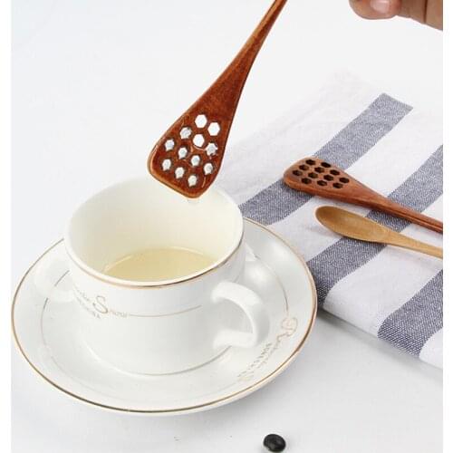Japan Style Wood Stirring Bar Spoon with Long Handle for Mixing Coffee Honey Jam Sticks Tableware Accessories Random Style