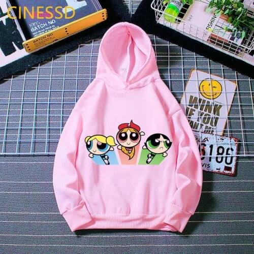 Funny cartoon girls pink hoody autumn childrens clothes thick baby toddler teens tops streetwear tracksuit kids sweatshirts