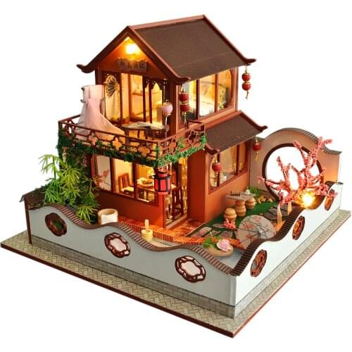 Kids Toys Doll House Furniture Assemble Wooden Toys Miniature Dollhouse Diy Dollhouse Puzzle Educational Toys For Children Gifts