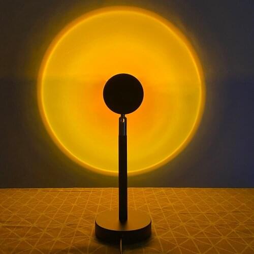 FOSOTO USB Rainbow Sunset Red Projector Led Photography Light Desk Lamp For Bar Coffee Store Bedroom Wall Decoration Lighting