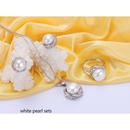 HENGSHENG Freshwater Pearl Jewelry For Women, Fine Pendants&Rings&Earrings, 2017 New Arrival Pearl Sets