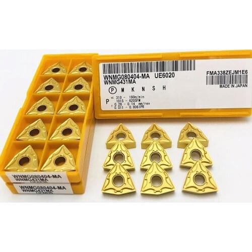 10PCS carbide insert WNMG080404 MA UE6020 US735 External turning tool Metal lathe parts WNMG 080404 Cutting tool turning tool